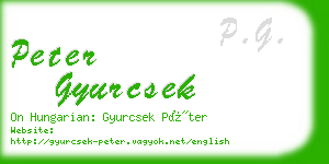 peter gyurcsek business card